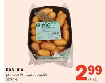 Aanbieding: primeur krielaardappelen Spanje