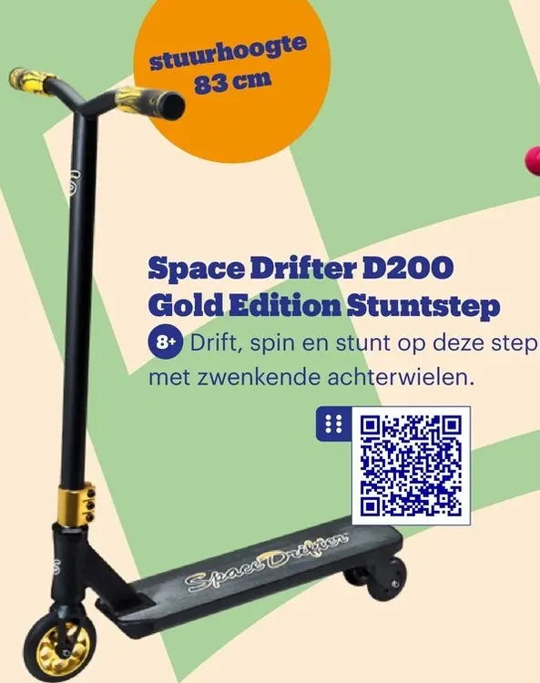 Promotie: Space Drifter D200 Gold Edition Stuntstep