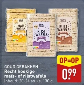 Aanbieding: Recht hoekige maïs- of rijstwafels