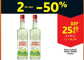 Aanbieding: Rum cocktail SAINT JAMES Mojito