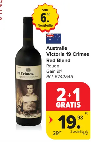 Offre: Victoria 19 Crimes Red Blend