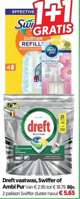 Aanbieding: Dreft vaatwas, Swiffer of Ambi Pur