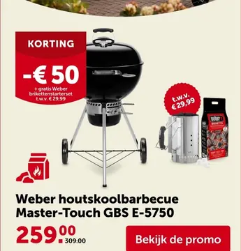 Aanbieding: Weber houtskoolbarbecue Master-Touch GBS E-5750