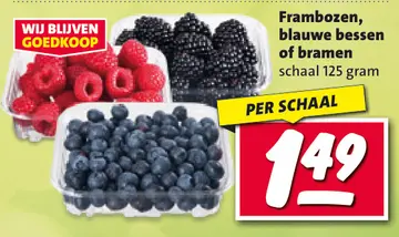 Aanbieding: Frambozen, blauwe bessen of bramen