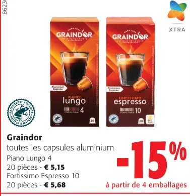 Offre: Graindor toutes les capsules aluminium