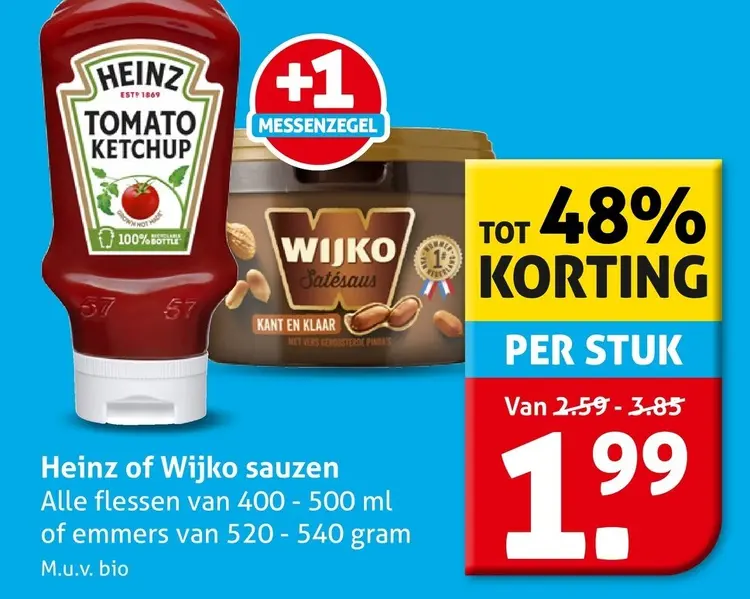 Aanbieding: Heinz of Wijko sauzen