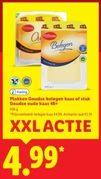 Aanbieding: Plakken Goudse belegen kaas of stuk Goudse oude kaas 48+