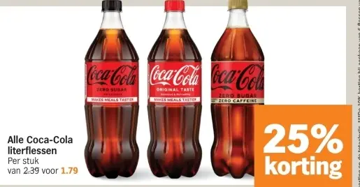 Aanbieding: Coca-Cola literflessen