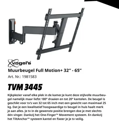 Promotie: Muurbeugel Full Motion+ 32" - 65"