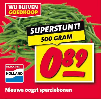 Aanbieding: Nieuwe oogst sperziebonen