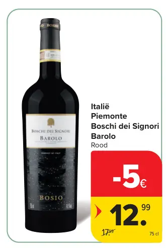 Promotie: Boschi dei Signori Barolo Rood