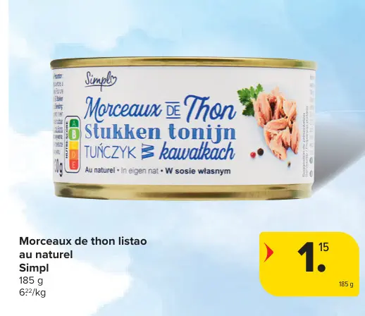 Offre: Morceaux de thon listao au naturel