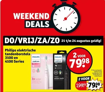 Aanbieding: Philips elektrische tandenborstels 3100 en 4100 series