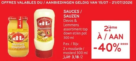Offre: Sauces / sauzen