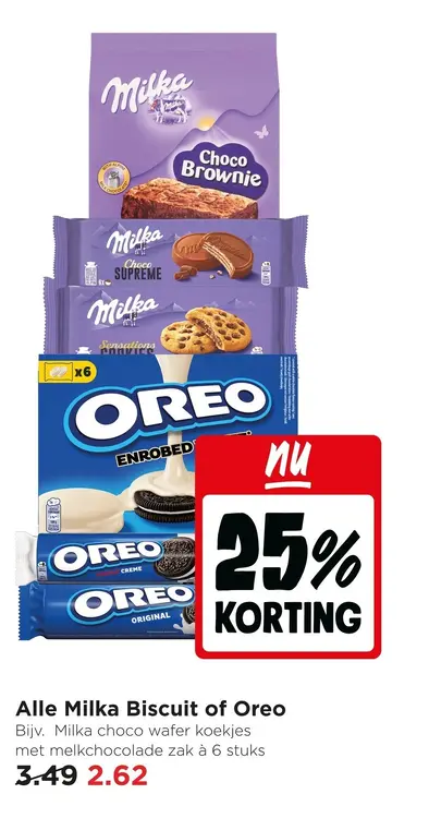 Aanbieding: Alle Milka Biscuit of Oreo