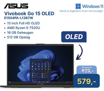Aanbieding: Vivobook Go 15 OLED E1504FA-L1367W