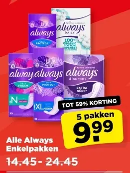 Aanbieding: Always Enkelpakken