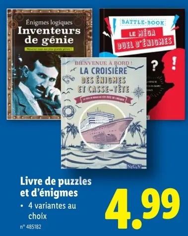 Offre: Livre de puzzles et d'énigmes