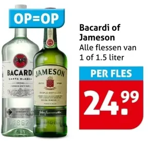 Aanbieding: Bacardi of Jameson
