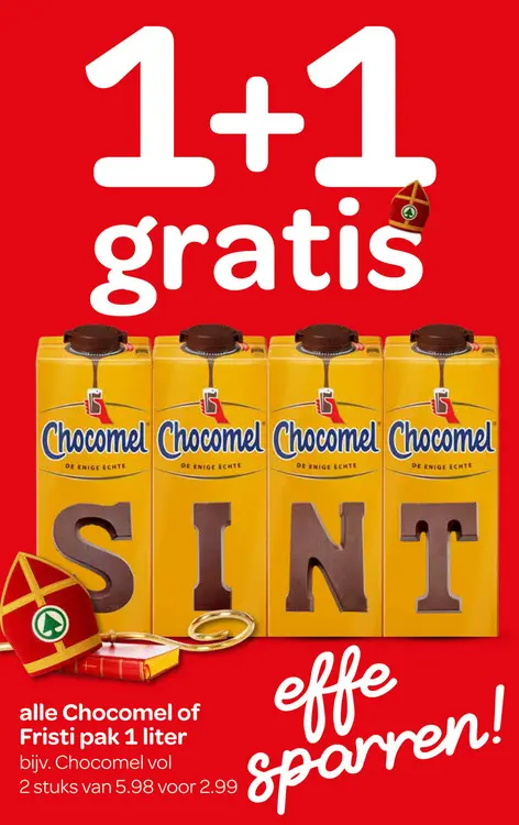 Aanbieding: Chocomel of Fristi pak 1 liter