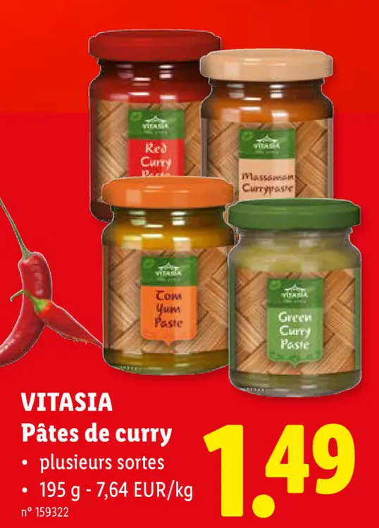 Offre: Pâtes de curry