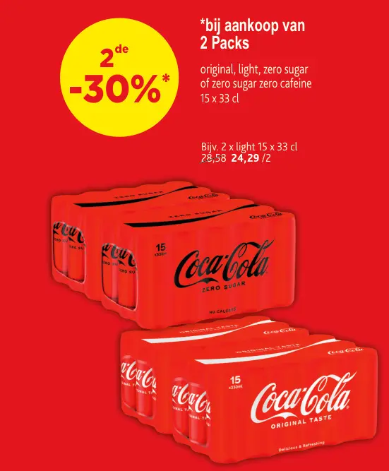 Promotie: Original, light, zero sugar of zero sugar zero cafeïne