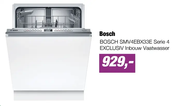 Aanbieding: BOSCH SMV4EBX33E Serie 4 EXCLUSIV Inbouw Vaatwasser