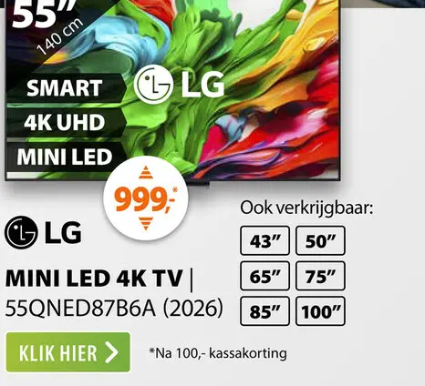 Aanbieding: LG MiniLED 4K 55QNED87 (2026)