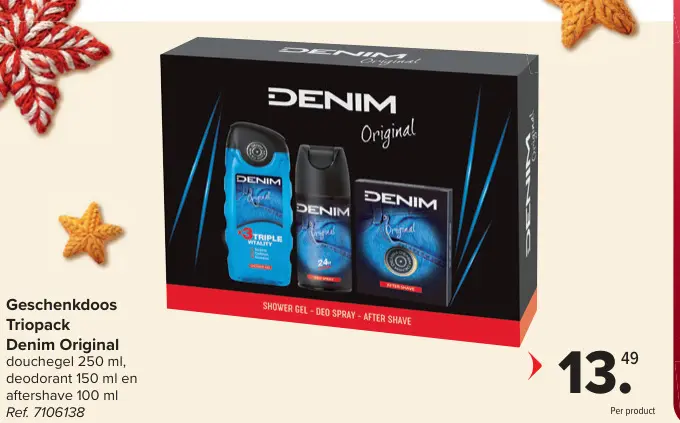 Aanbieding: Geschenkdoos Triopack Denim Original