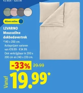Aanbieding: Mousseline dekbedovertrek