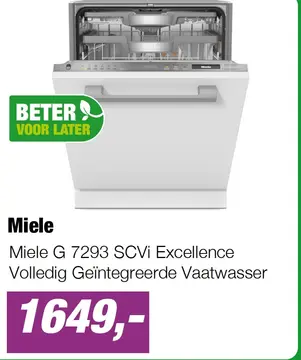 Aanbieding: Miele G 7293 SCVi Excellence Volledig Geïntegreerde Vaatwasser