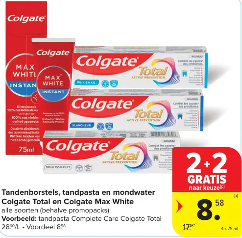 Promotie: Tandenborstels, tandpasta en mondwater Colgat