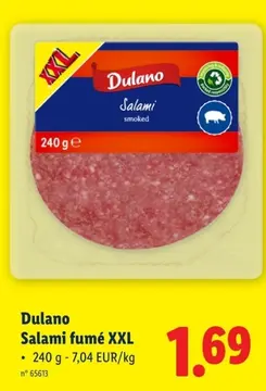 Offre: Dulano Salami fumé XXL