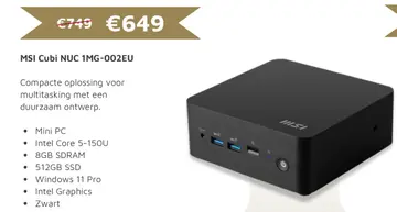 Aanbieding: MSI Cubi NUC 1MG-002EU