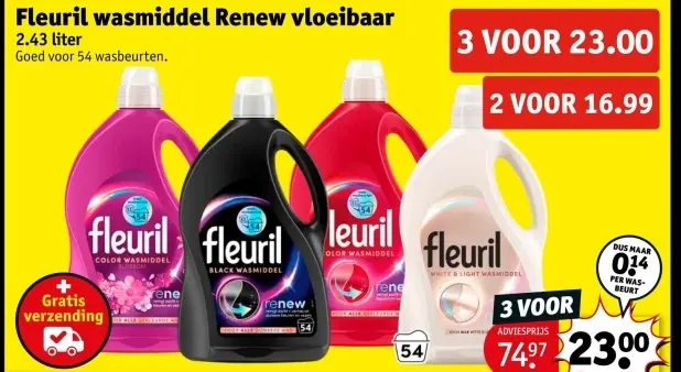 Aanbieding: Fleuril Wasmidddel Renew Vloeibaar