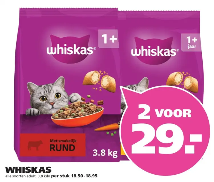 Aanbieding: Whiskas alle soorten adult, 3,8 kg