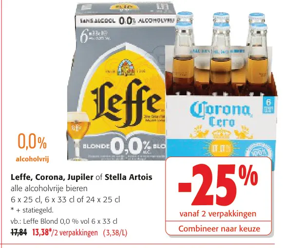 Promotie: Leffe, Corona, Jupiler of Stella Artois