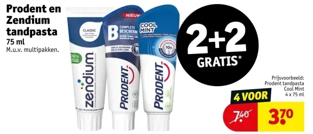 Aanbieding: Prodent en Zendium tandpasta