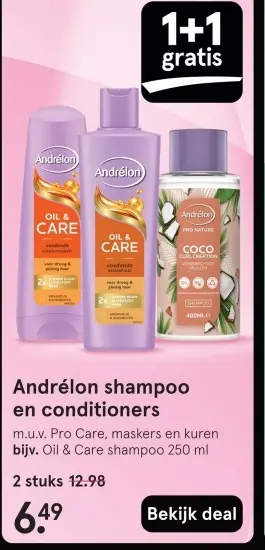 Aanbieding: Andrélon shampoo en conditioners