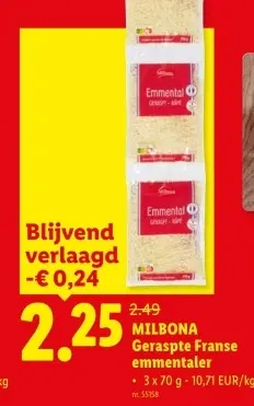 Promotie: Geraspte Franse emmentaler