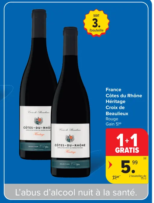 Offre: France Côtes du Rhône Héritage Croix de Beaulieux Rouge