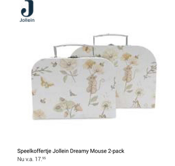 Aanbieding: Speelkoffertje Jollein Dreamy Mouse 2-pack 