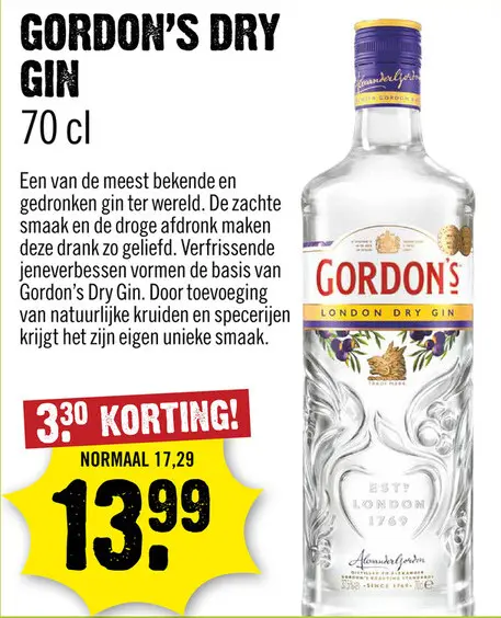Aanbieding: Gordon's London Dry Gin 70 cl