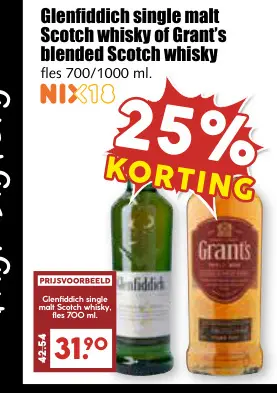 Aanbieding: Glenfiddich single malt Scotch whisky of Gran