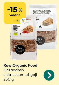 Aanbieding: Raw Organic Food lijnzaadmix chia-sesam of go