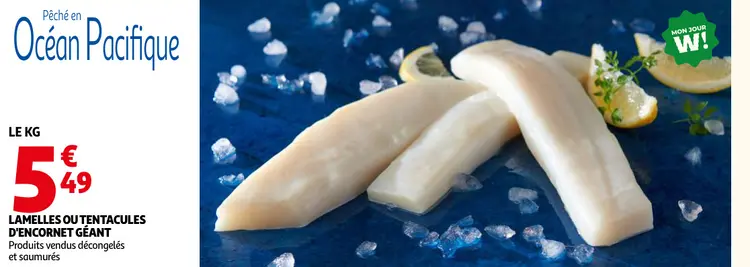 Offre: Lamelles ou tentacules d'encornet géant