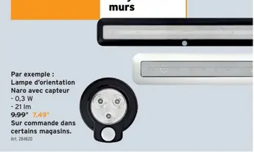 Offre: Lampe d'orientation Naro avec capteur