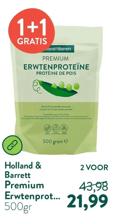 Aanbieding: Premium Erwtenproteïne 500 gr