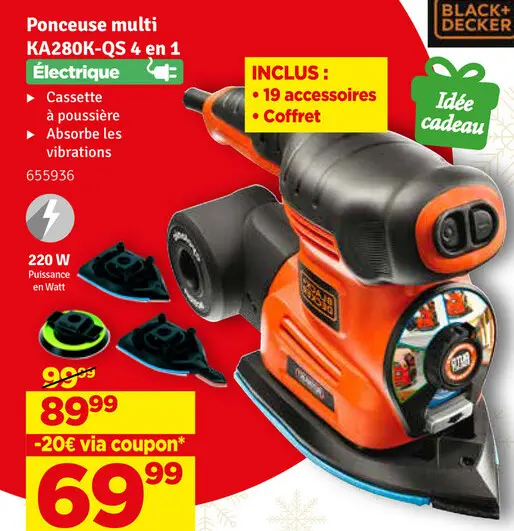 Offre: Ponceuse multi KA280K-QS 4 en 1 Électrique