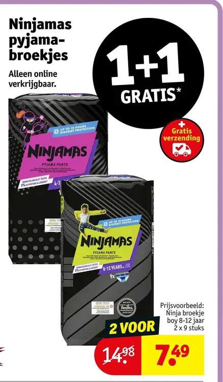Aanbieding: Ninjamas pyjamabroekjes